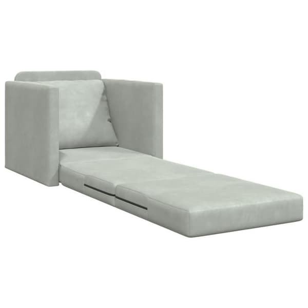 Soffa för sol Convertible i Velour 74x77x81 cm Ljusgrå
