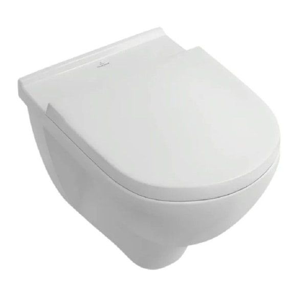Toalettsits - Villeroy & Boch - O. Novo 9M396101 - Duroplast - Rostfria gångjärn - Vit Vit