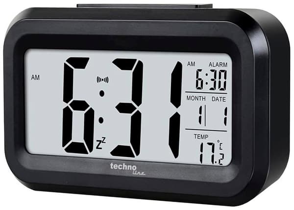 Digital alarm clock - TECHNO LINE - WT400 - Night light - Temperature display - Compact and elegant