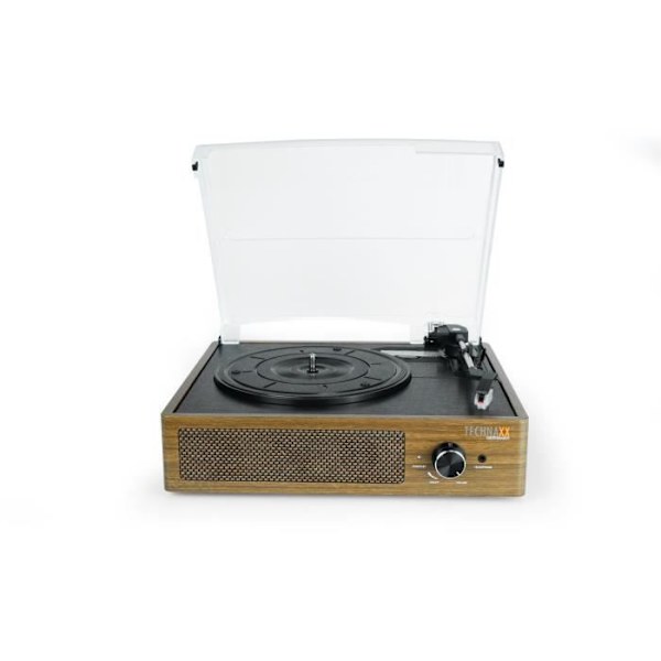 Retro TECHNAXX TX-186 Vinyl skivspelare - Phono, Bluetooth, AUX IN, USB - 2 x 3 W högtalare - 3 hastigheter 33, 45, 78 rpm Brunt och svart