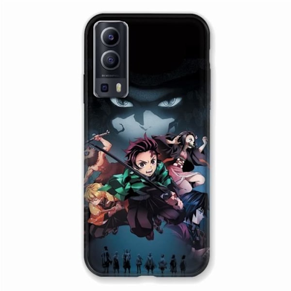Coque - Vivo - Y72 5G - Manga Demon Slayer - Svart - Flexibel - Tillverkad i Frankrike Svart