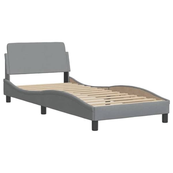 vidaXL Dover sängram ljusgrå 90x190 cm tyg 373085