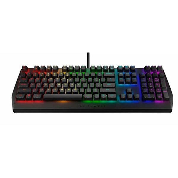 Alienware - AW410K-WW - Extra platt RGB mekaniskt speltangentbord - AW410K - US INT (QWERTY), Cherry MX Brown kontakter Svart