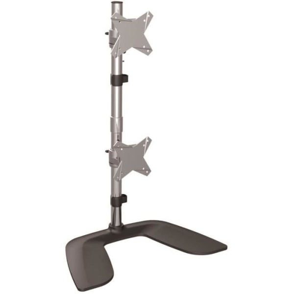StarTech.com Vertikalmonterad PC-skärmarm med dubbla skärmar - aluminium (ARMDUOVS) Svart, Silver