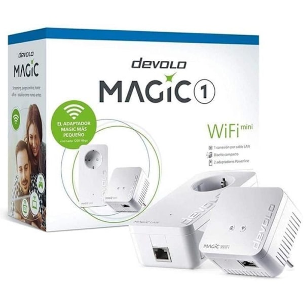 Devolo Magic 1 Mini WiFi: Kompakt Powerline Starter Kit för effektiv WiFi på strömkablar Vit