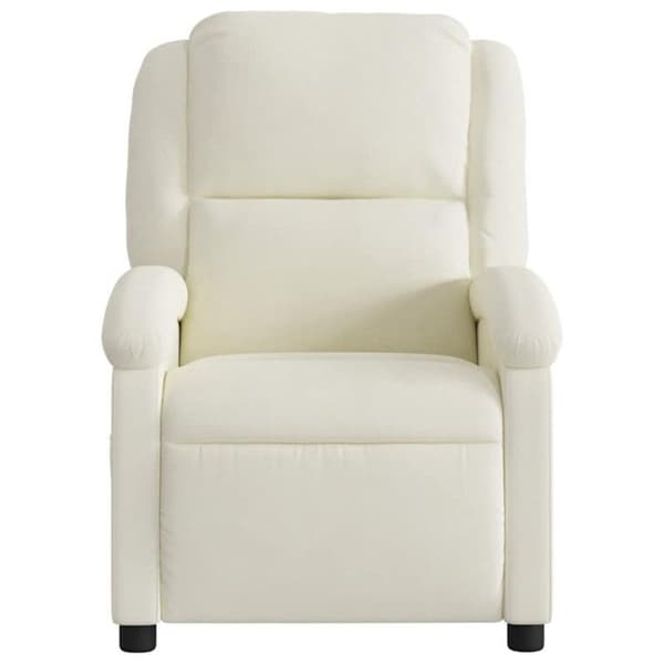 vidaXL Recliner Massagefåtölj i krämig sammet 371817 Grädde