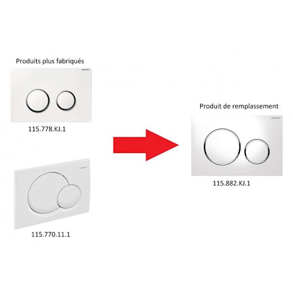 WC dubbelspolplatta DUOFIX SIGMA 20 vit/krom - GEBERIT - 115.882.KJ.1 Vit