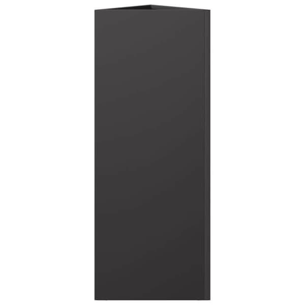 vidaXL Svart triangulär växtlåda 30x26x75 cm stål, utomhusväxtlåda, blomlåda, trädgårdslåda, växtlåda 851143