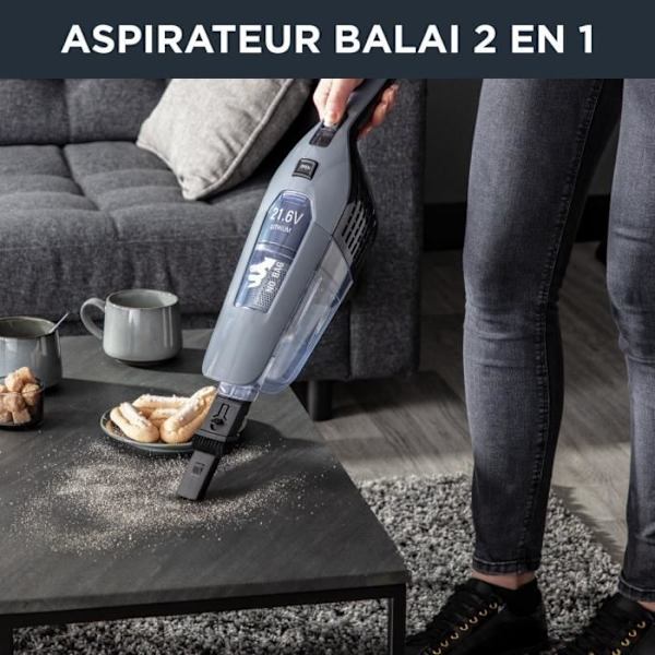 ROWENTA 2in1 sladdlös stickdammsugare, integrerad handdammsugare, autonomi upp till 75 min, lätt, LED-sughuvud RH6756WO Grå