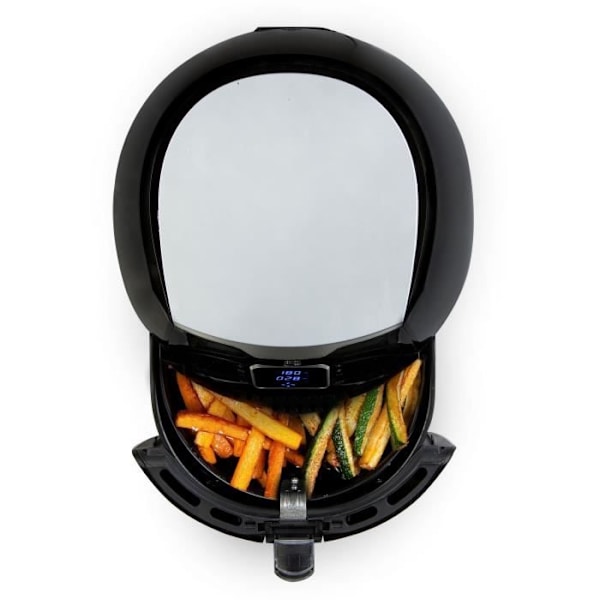 DOMO Deli-Fryer XXL oljefri fritös - 5,5L - Digital skärm - 8 program Svart