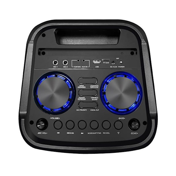 Sytech Ledflow Series Speaker, 2 x 6,5", 60 W, RM, RGB Flame, Uppladdningsbar, USB, TF, FM, TWS