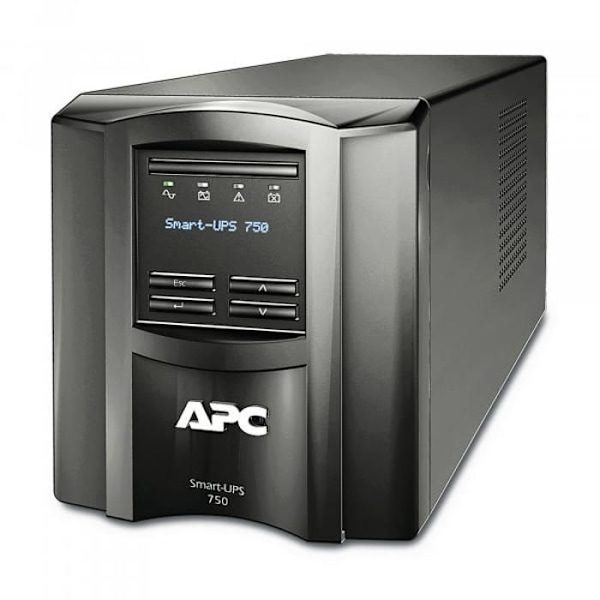APC 750VA Smart UPS med SmartConnect SMT750C Sinewave UPS Batteribackup AVR 120V Line Interactive Avbrottsfri strömförsörjning Svart