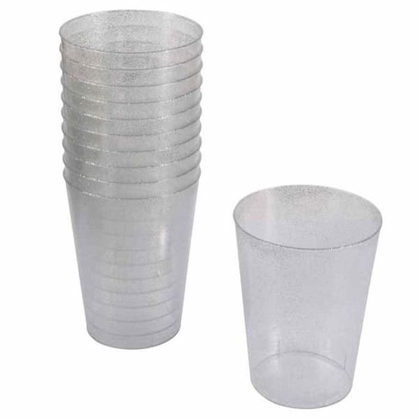 Plastglas - Glitter - 20-pack - 20 cl - Silver Pengar