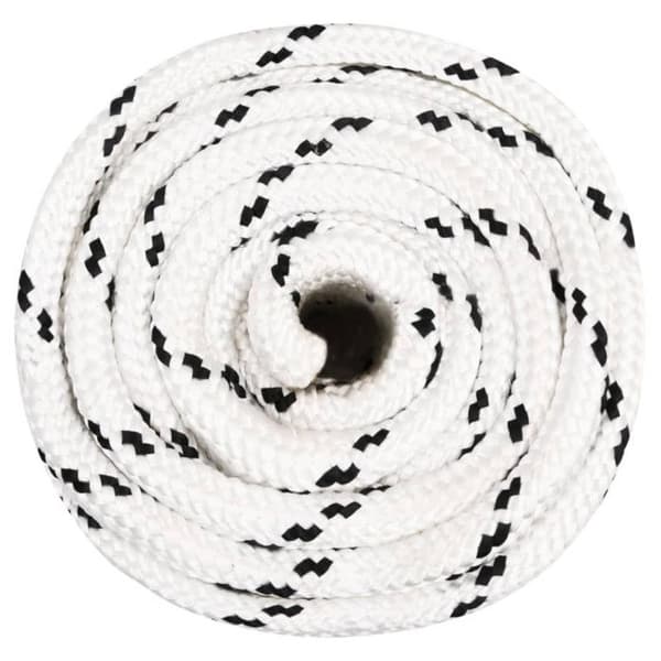 152789 vidaXL Arbetslina Vit 20 mm 25 m Polyester Vit