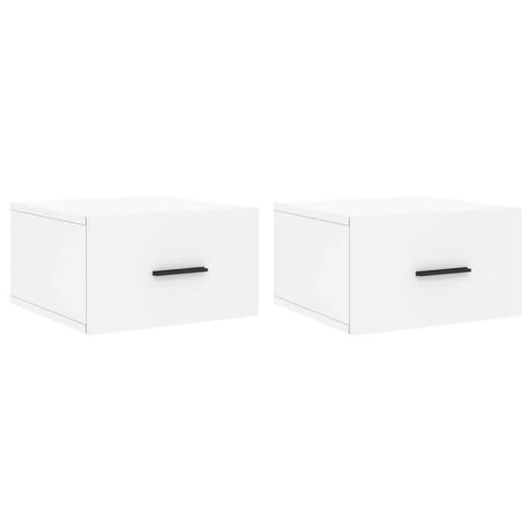 vidaXL Vägghängda sängbord 2 st Vit 35x35x20 cm 829853