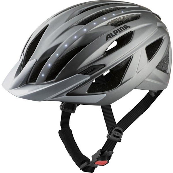 Alpina Cykelhjälm - A9747131 - Unisex - Vuxna, HAGA LED Cykelhjälm, mörksilvermatt, 52-56 cm mörksilverMatt 52 cm