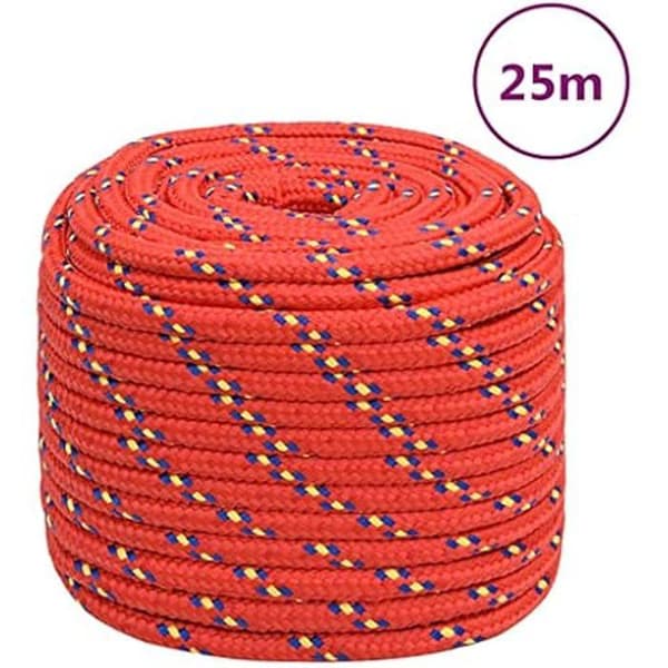 Båtrep - vidaXL - Polypropylen - 16 mm - 25 m - Röd Röd
