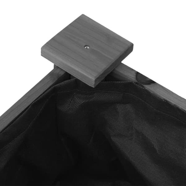 vidaXL planteringskar med grått foder 71x37x76 cm massivt granträ 364232