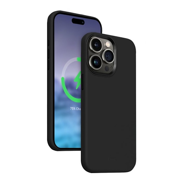 Crong - CRG-COLRLM-IP1561P-BLK - Färgat LUX Magnetiskt Etui för iPhone 15 Pro MagSafe Svart