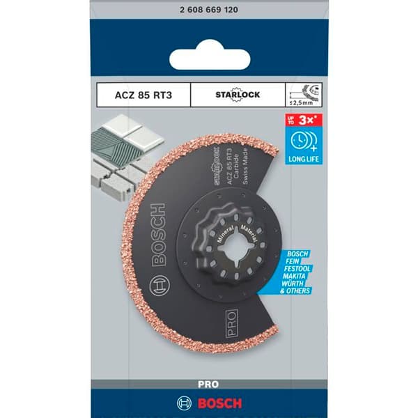 Klinga för multifunktionsverktyg - BOSCH - ACZ 85 RT3 - Multi Material - Ø85 mm - Starlock-fäste