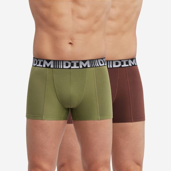 2-pack andningsbara boxers i bomull och lycra 3D Flex Air[] Herr Grön jag