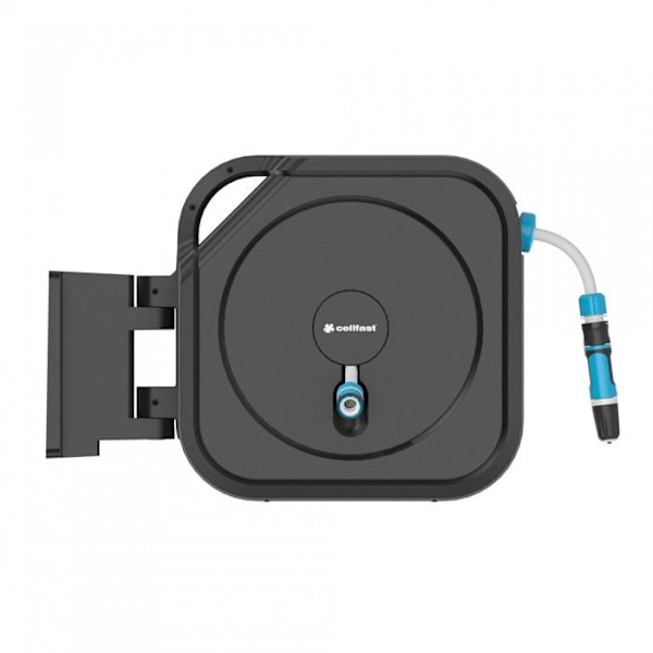 Cellfast automatisk rulle, 30m 1/2'' slang, sprinkler, kopplingar, ERGO XL Gråblå