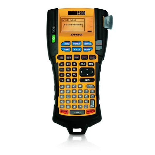 Etikettmaskin - DYMO - Rhino 5200 - Svart och vit - Termisk överföring - 1,9 cm rulle