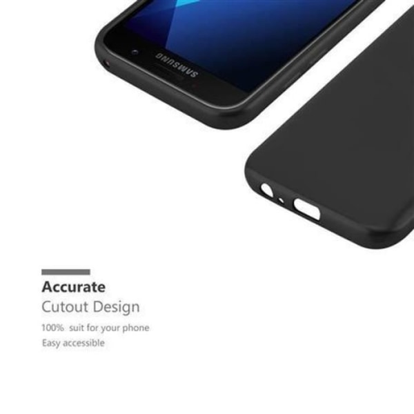 Samsung Galaxy A3 2017 (7) Fodral i METALLIC BLACK från Cadorabo (METALLIC MATTE Design) Ultratunnt mjukt silikon TPU gelskydd