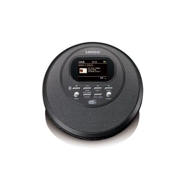 Bärbar CD-spelare med DAB+/FM-radio och Bluetooth® - Lenco CD-500BK - Svart