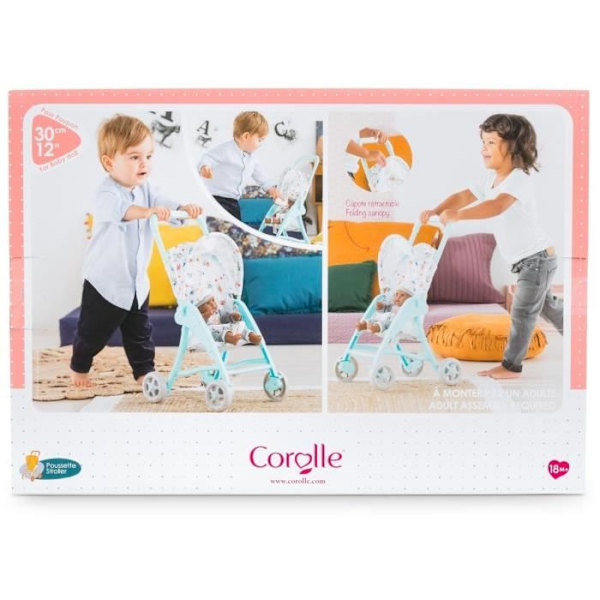 Mintvagn - COROLLE - Mon Premier Poupon - För 30 cm babydockor - Från 18 månader Flerfärgad
