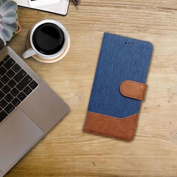 Siemens Etui JEANS Bok för Xiaomi Redmi Note 14 4G (GLOBAL - 164,84 mm x 78,15 mm x 8,16 mm) blå