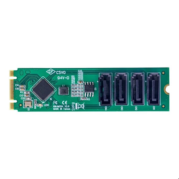 M.2 till SATA-adapter - StarTech.com - 4 portar - PCIe 3.0 - ASM1064 - Kompatibel med Windows/macOS/Linux