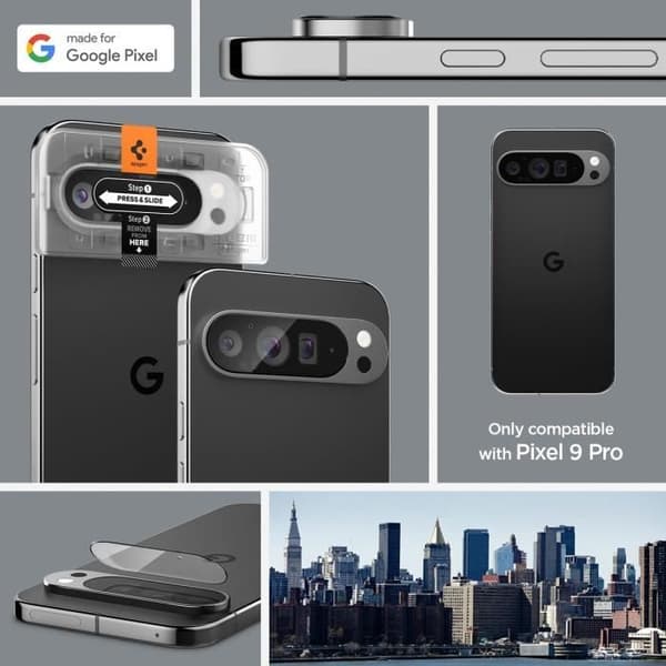 Skyddskamera - SPIGEN - Glas.tR EZ Fit - Google Pixel 9 Pro - Hårdhet 9H - Repåtsresistent Klar