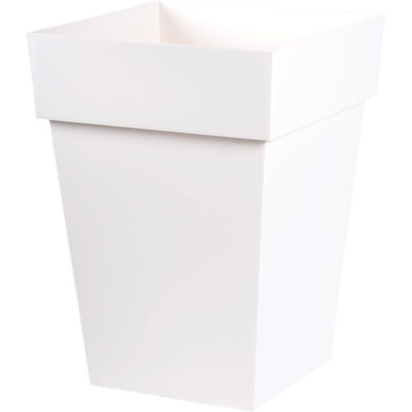 EDA Medium kvadratisk toskansk blomkruka - 39 x 39 x H 53 cm - 51 L - vit Vit