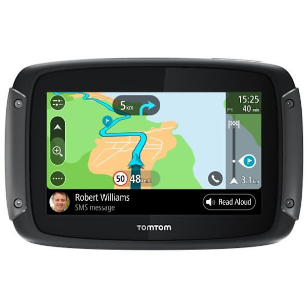 TomTom Rider 500 - 4,3-tums GPS för motorcykel, kartläggning av Europa 49 länder, integrerat Wi-Fi, meddelandeläsning