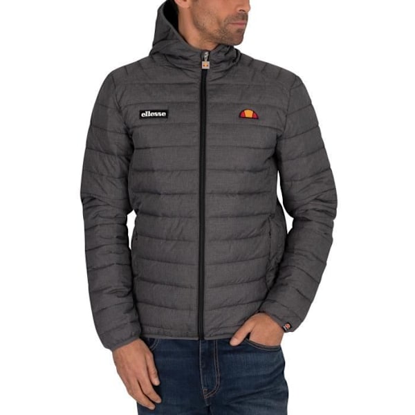 Vadderad jacka - Ellesse - Lombardy - Grå - Huva - Dragkedjefickor - Broderad patch Grå jag