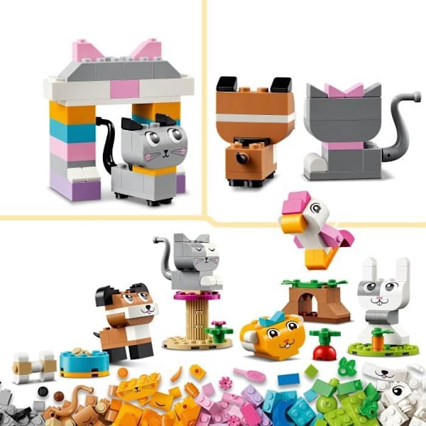 LEGO® 11034 klassiska kreativa husdjur, djurleksak, hund, katt, kanin, hamster och fågelmodell Flerfärgad