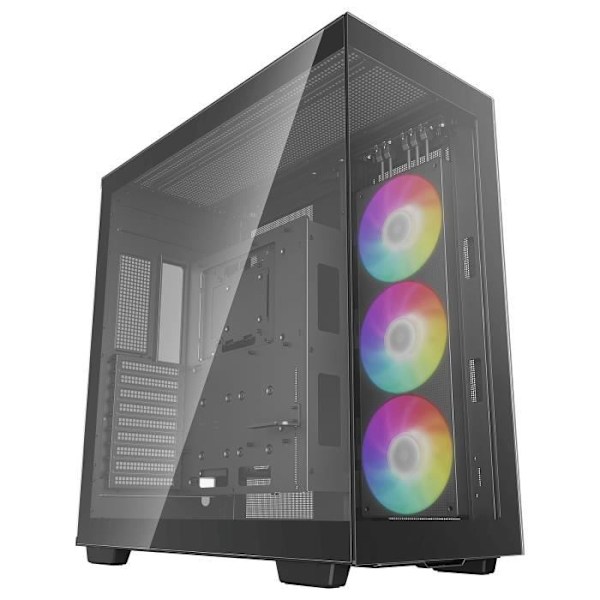 DeepCool CH780 (svart) - Mid-Tower-fodral med 2 sidor av härdat glas och 3 140 mm ARGB-fläktar