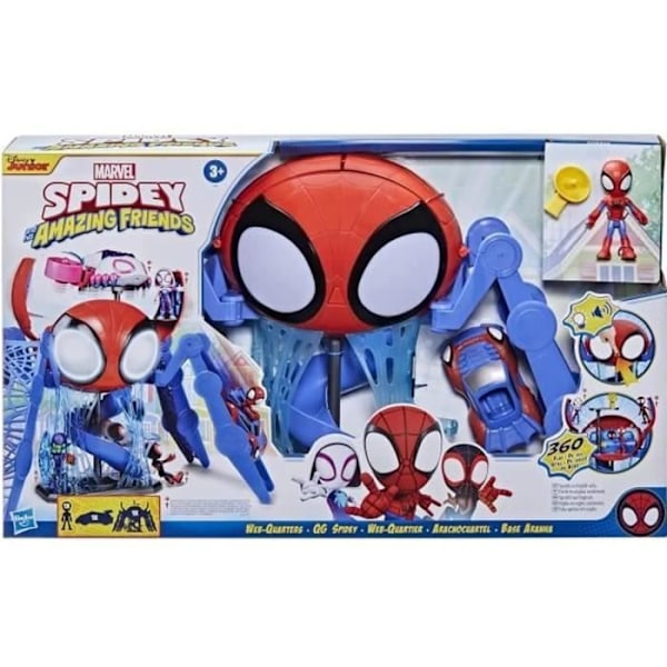 Spidey Headquarters med ljud och ljus - Spidey and His Amazing Friends - Spidey och fordon - från 3 år - Marvel Blått och rött