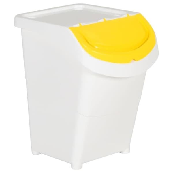 VIDAXL Stapelbara kärl - Vit PP 120 L - Set om 3 med lock
