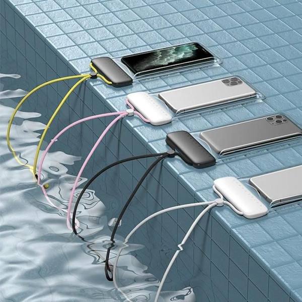 VATTENTÄT FODRAL - BASEUS - LÅT OSS GÅ GLIDSKYDD - PVC + ABS + SILIKON - MINDRE ÄN 7,2 TUM Grå + Gul, Vit + Rosa, Grå + Svart,