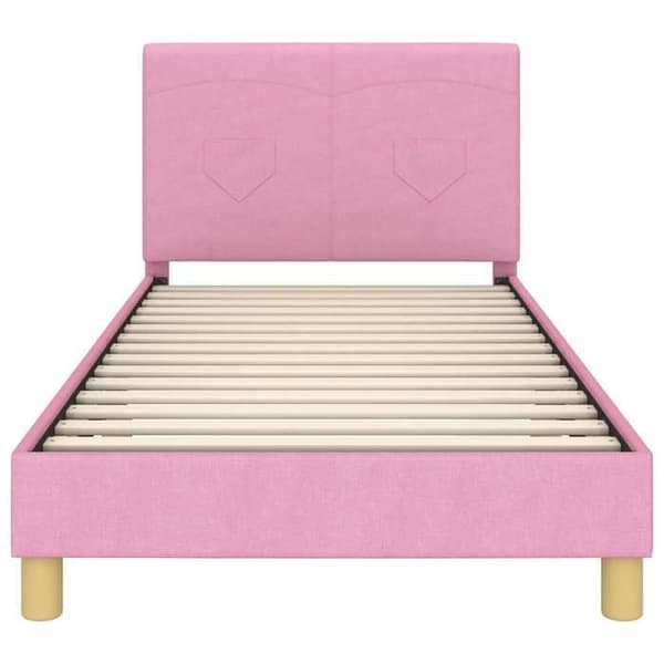 vidaXL Sängram för barn med rosa huvudgavel 90 x 190 cm 42010997