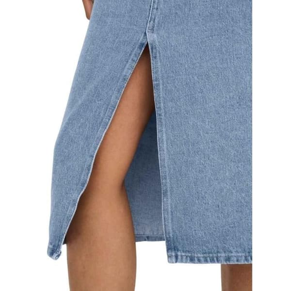 Denimkjol Endast vit Midi Ljusblå Dam Blå XL