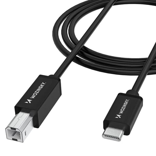 USB-B till USB-C kabel 1 m - svart