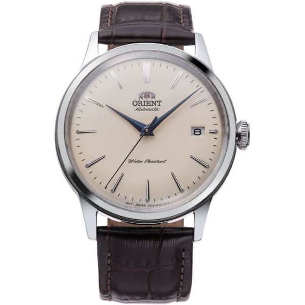 Klocka - ORIENT - Bambino RA-AC0M04Y30B - Mekanisk - Rostfritt stål - Brunt läder Beige, brun