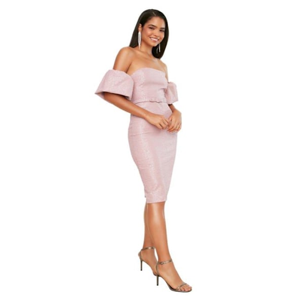 Trendyol Klänning - TPRSS19FZ0335 - Dam Midi Bodycon Fitted Woven Klänningar Rosa 38