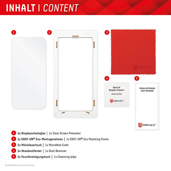 Skal till iPhone 16 Plus - Displex Real Glass 2D - Genomskinlig