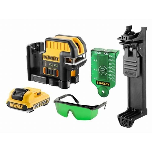Laser nivå - DeWalt - XR 10.8V - 5 punkter - Grönt stråle - Autonomi 40h Grön