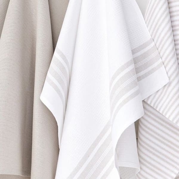 Set om 3 handdukar med ränder ESSENTIAL - TODAY - Beige 50x70 cm beige