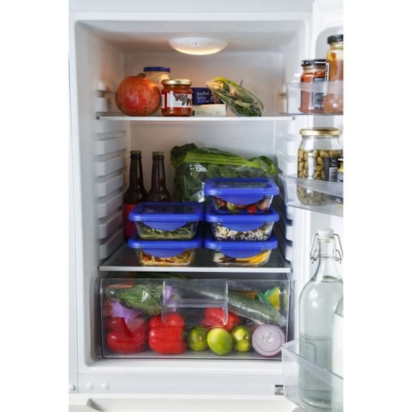 PYREX COOK&GO Rektangulärt förvaringsfat 1,7l 24x18cm + Blått lock Blå